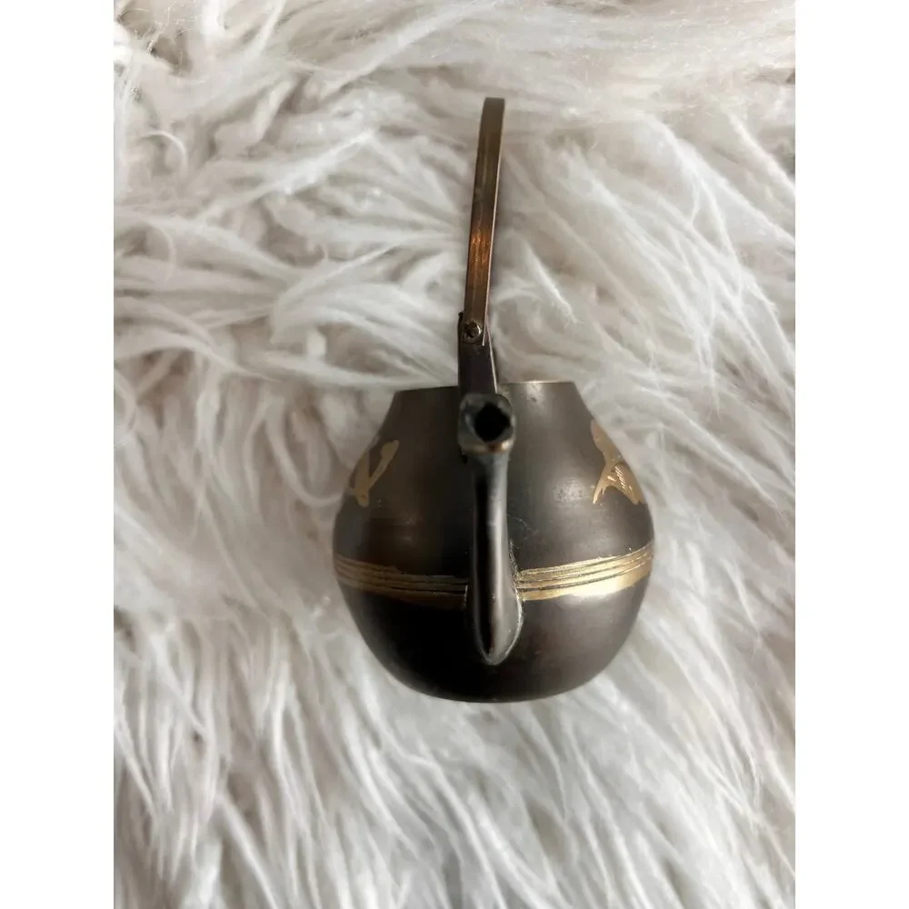 Vintage Brass Teapot Gold Floral Engraved Mini‎ Kettle Elegantdecor Homedecor